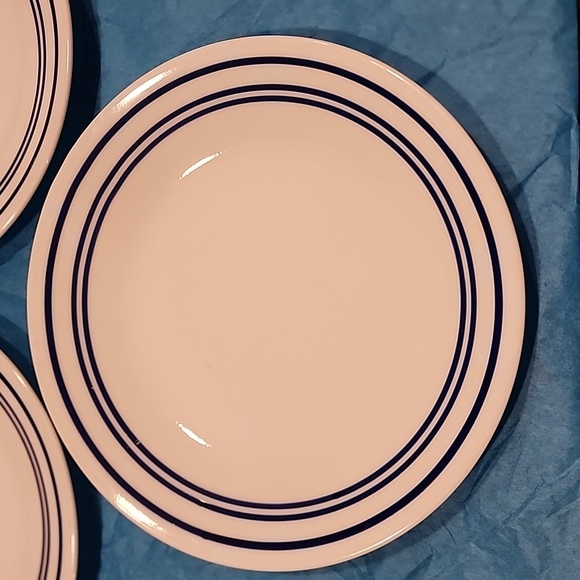 Corelle Vitrelle Deep Blue Double Stripe 6" Plates, Set of 3 - Picture 3 of 5